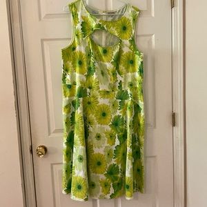 EShakti Sleeveless Dress, New, Size 3X/24 Gorgeous Summer Greens with Pockets!
